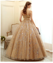 Load image into Gallery viewer, The Merlyn Gold Sleeveless Gown