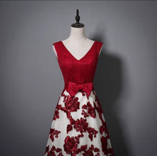 Load image into Gallery viewer, The Joanna Blue/Red Lace Sleeveless Gown