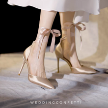 Load image into Gallery viewer, The Isabelle Champagne Lace Up Heels (Available in 3 Colours)