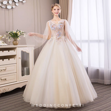 Load image into Gallery viewer, The Meyson Champagne Flora Ball Gown