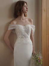 Load image into Gallery viewer, The Sage Wedding Bridal Off Shoulder Tulle Gown