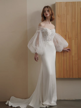 Load image into Gallery viewer, The Sage Wedding Bridal Off Shoulder Tulle Gown
