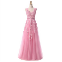 Load image into Gallery viewer, The Pierina Tulle Sleeveless Pink / Grey / Red Lace Floral Gown (Customisation Available)