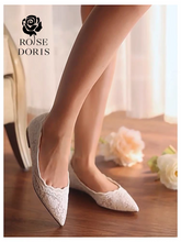 Load image into Gallery viewer, The Fel Wedding Bridal White Flats