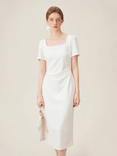 Load image into Gallery viewer, The Emerlyn Wedding Bridal Midi Short Sleeve Dress