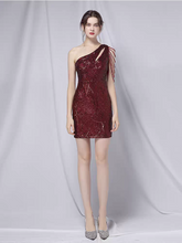 Load image into Gallery viewer, The Regina Sequined Toga Short Dress (Available in 5 Colours)