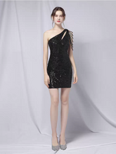 Load image into Gallery viewer, The Regina Sequined Toga Short Dress (Available in 5 Colours)