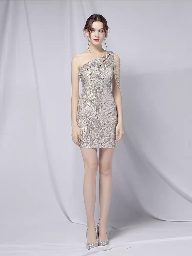 Toga Short Dress The Regina Sequined Toga Short Dress (Available in 5  Colours)  WeddingConfetti