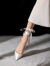 Load image into Gallery viewer, The Isabelle White Lace Up Heels