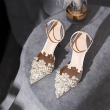 Load image into Gallery viewer, The Florasbelle White Lace Up Glitter Heels