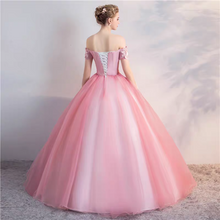 Load image into Gallery viewer, The Mallory Pink Ball Off Shoulder/Sleeveless Gown (Available in 2 Designs)