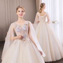 Load image into Gallery viewer, The Meyson Champagne Flora Ball Gown