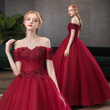 Load image into Gallery viewer, The Melvy Red Off Shoulder Ball Gown (Available in 3 Colours)
