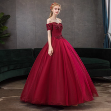 Load image into Gallery viewer, The Melvy Red Off Shoulder Ball Gown (Available in 3 Colours)