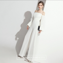 Load image into Gallery viewer, The Fessel White/Black Off Shoulder Jumpsuit