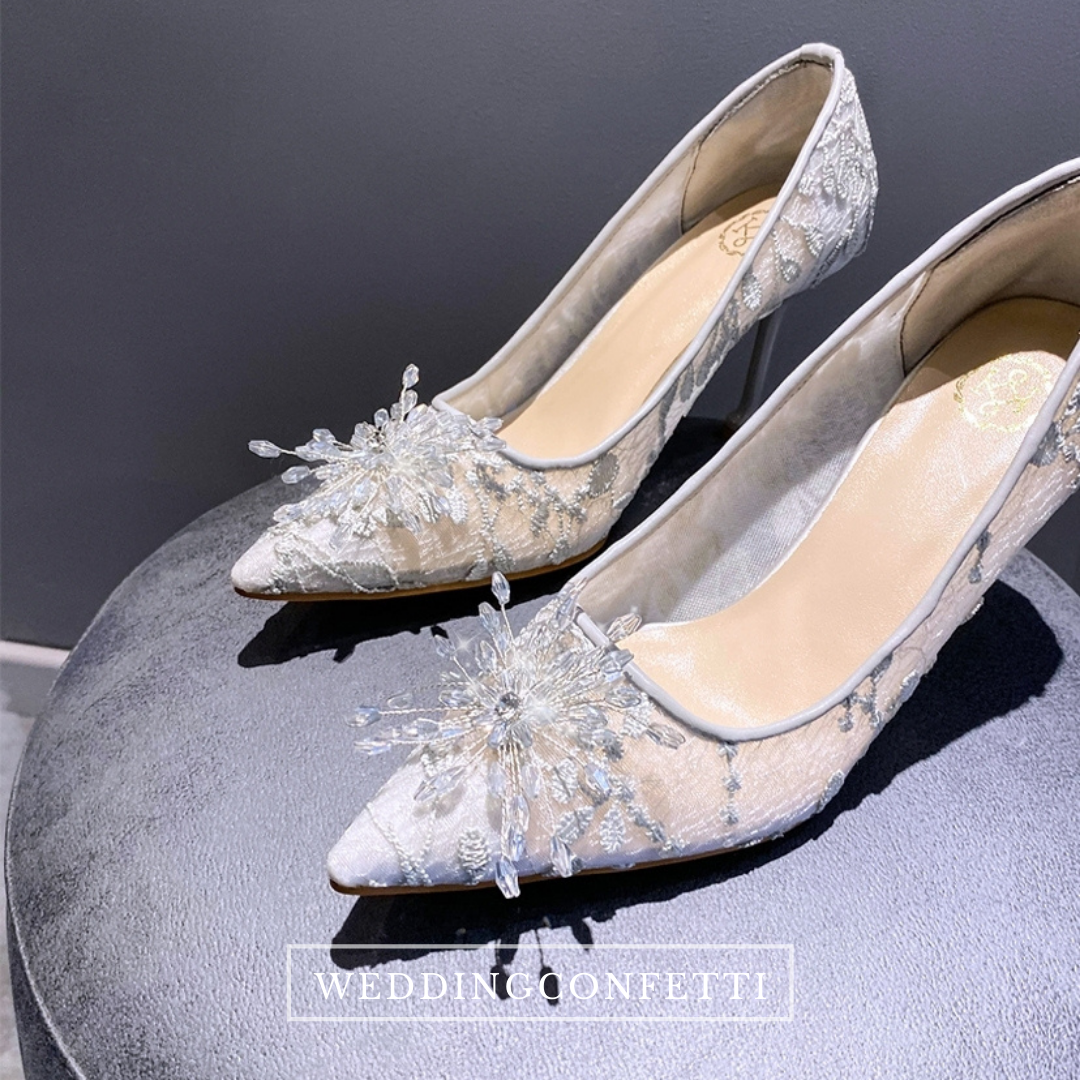 Grey lace heels 2025