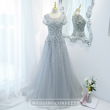 Load image into Gallery viewer, The Laurent Grey Short Sleeves Glitter Gown
