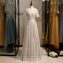 Load image into Gallery viewer, The Katrina Short Sleeve Grey Gown