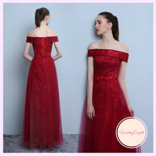 Load image into Gallery viewer, The Layla Long Off Shoulder Evening Gown - WeddingConfetti