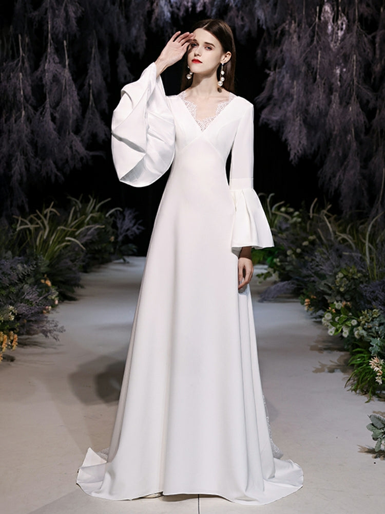 Bell sleeve sale evening gown