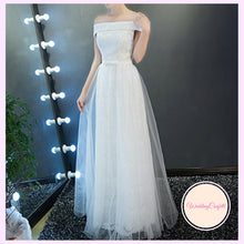 Load image into Gallery viewer, The Layla Long Off Shoulder Evening Gown - WeddingConfetti