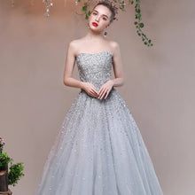 Load image into Gallery viewer, The Heather Grey Glitter Tube Gown (Customisable) - WeddingConfetti