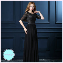 Load image into Gallery viewer, The Georgio Black Long Sleeves Gown - WeddingConfetti
