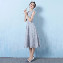 Load image into Gallery viewer, The Eugenia Red / Grey Sleeveless Cocktail Dress - WeddingConfetti