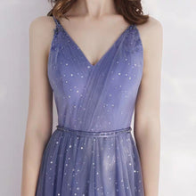 Load image into Gallery viewer, The Canopus Blue Sleeveless Star Gown - WeddingConfetti