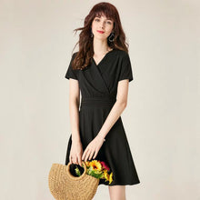 Load image into Gallery viewer, The Vanesse Black Short Sleeves Dress - WeddingConfetti