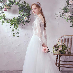 The Adrienne Wedding Bridal Long Sleeves Gown - WeddingConfetti