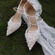 Load image into Gallery viewer, The Garden Wedding Lace Tie Heels