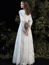 Load image into Gallery viewer, The Kastelle Long Sleeved Lace White Gown