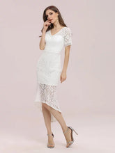 Load image into Gallery viewer, The Lorrina Wedding Bridal Short Sleeve Midi Gown