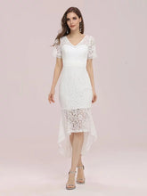 Load image into Gallery viewer, The Lorrina Wedding Bridal Short Sleeve Midi Gown