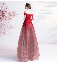 Load image into Gallery viewer, The Kiana Red Off Shoulder Gown