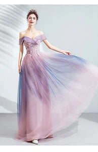 The Kaira Ombre Off Shoulder Gown