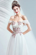 Load image into Gallery viewer, The Keira White Off Shoulder Tulle Gown