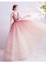 Load image into Gallery viewer, The Kenzia Pink Sleeveless Ombre Gown