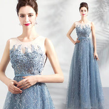 Load image into Gallery viewer, The Kera Blue Sleeveless Gown - WeddingConfetti