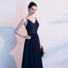 Load image into Gallery viewer, The Ryona Navy Blue Sleeveless Gown