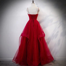 Load image into Gallery viewer, The Vivianna Red / Gold Tulle Sleeveless Gown - WeddingConfetti