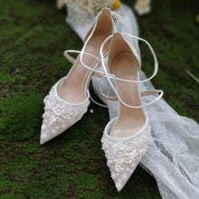 Load image into Gallery viewer, The Garden Wedding Lace Tie Heels