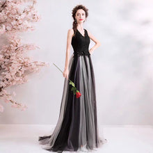 Load image into Gallery viewer, The Cornelia Black Lace Sleeveless Ombre Dress - WeddingConfetti