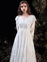 Load image into Gallery viewer, The Kastelle Long Sleeved Lace White Gown