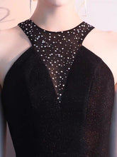 Load image into Gallery viewer, The Kazel Black Halter Gown - WeddingConfetti