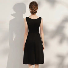 Load image into Gallery viewer, The Katine Black Cocktail Sleeveless Dress - WeddingConfetti