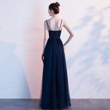 Load image into Gallery viewer, The Ryona Navy Blue Sleeveless Gown
