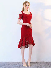 Load image into Gallery viewer, The Keridia Off Shoulder Black / Red Lace Dress (Available In 2 Colours) - WeddingConfetti