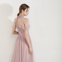 Load image into Gallery viewer, The Nikae Pink Halter Tulle Gown